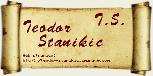 Teodor Stanikić vizit kartica